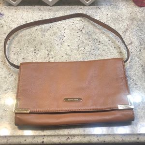 Michael Kors light brown leather clutch /shoulder bag
